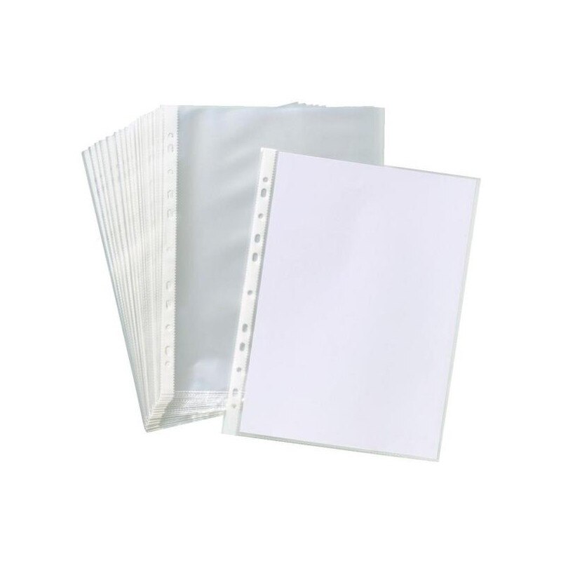 Folie protectie pentru documente A4, 40 microni, 100/set, Optima - cristal